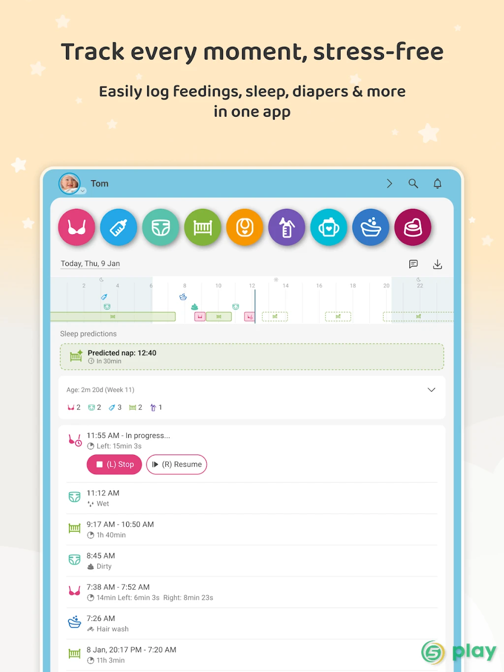 Baby Daybook - Грудное вскармливание и уход — скриншот 10