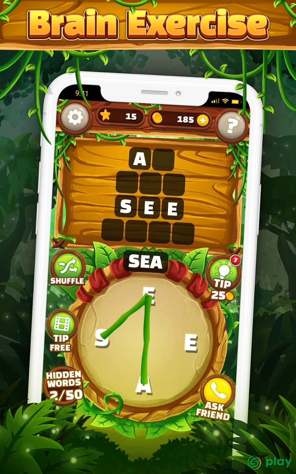 Word Jungle - FREE Word Games Puzzle — скриншот 6