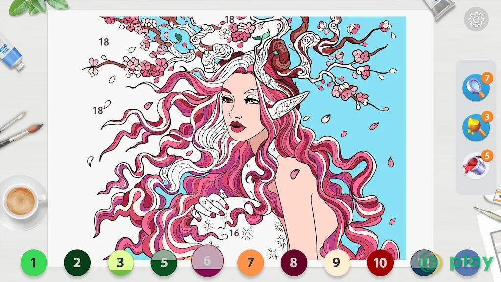 Anime Paint - Color By Number — скриншот 2