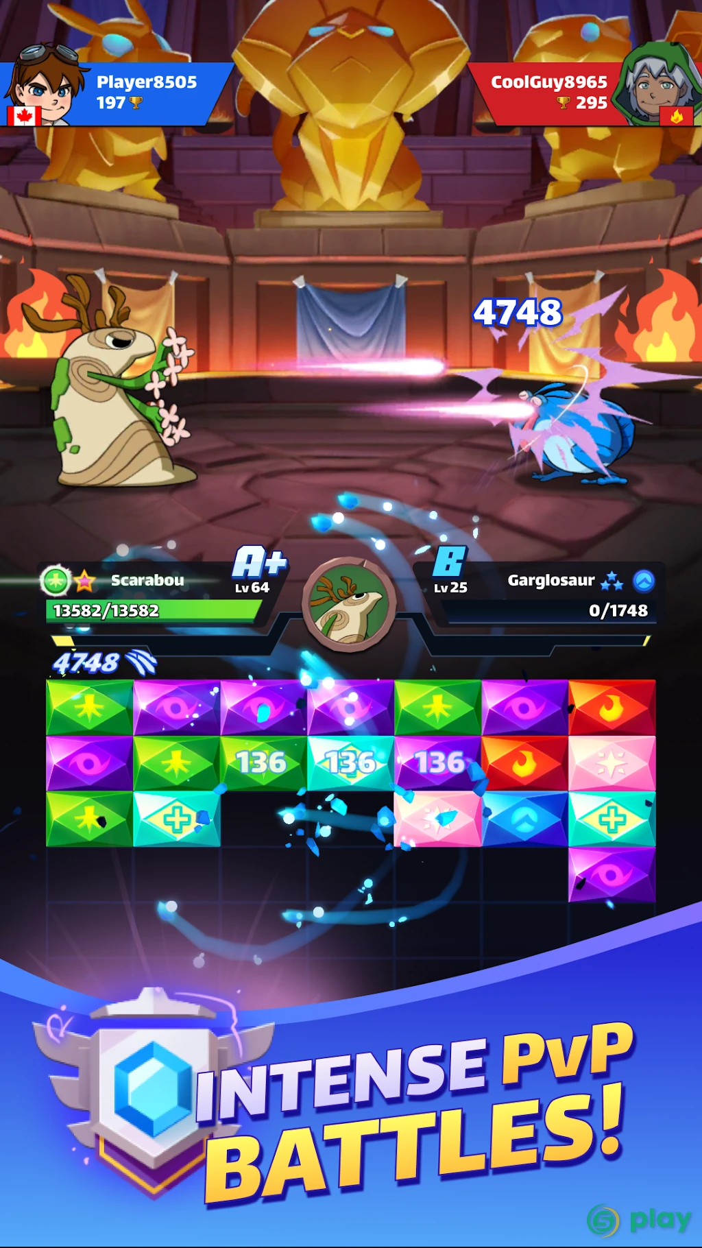 Mana Monsters: Free Epic Match 3 Game — скриншот 4