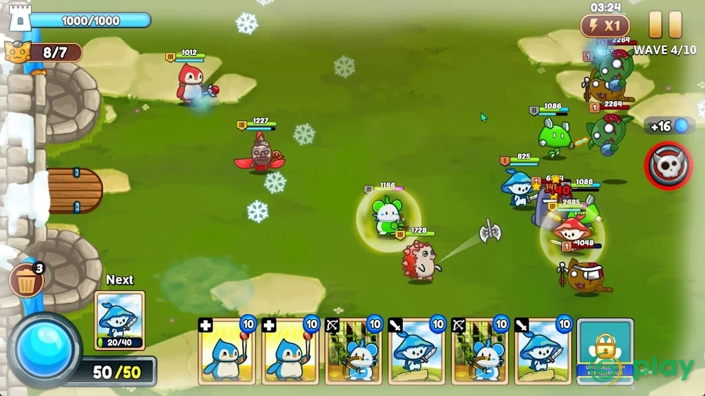 Meowar - PvP Cat Merge Defense TD — скриншот 1