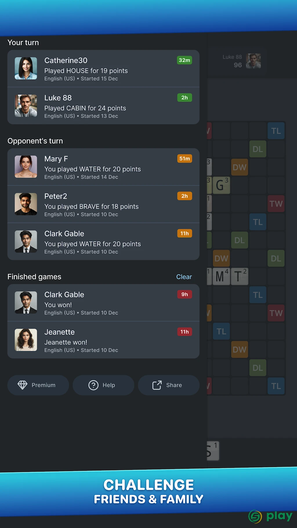 Wordfeud — скриншот 6