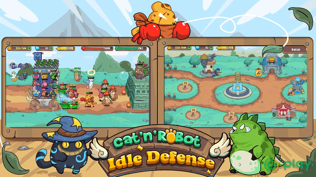 Cat'n'Robot: Idle Defense - Cute Castle TD Game — скриншот 2