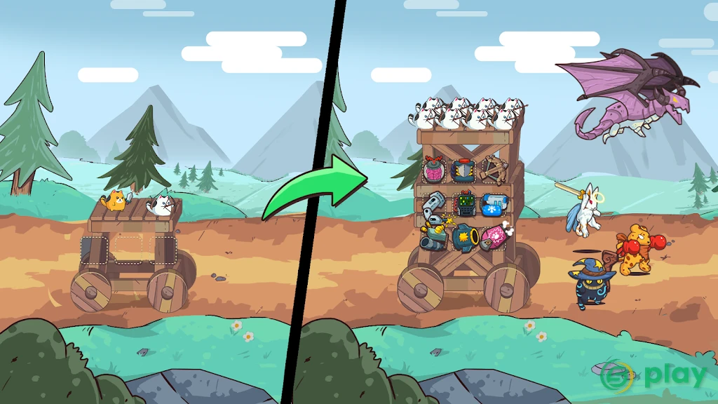 Cat'n'Robot: Idle Defense - Cute Castle TD Game — скриншот 4