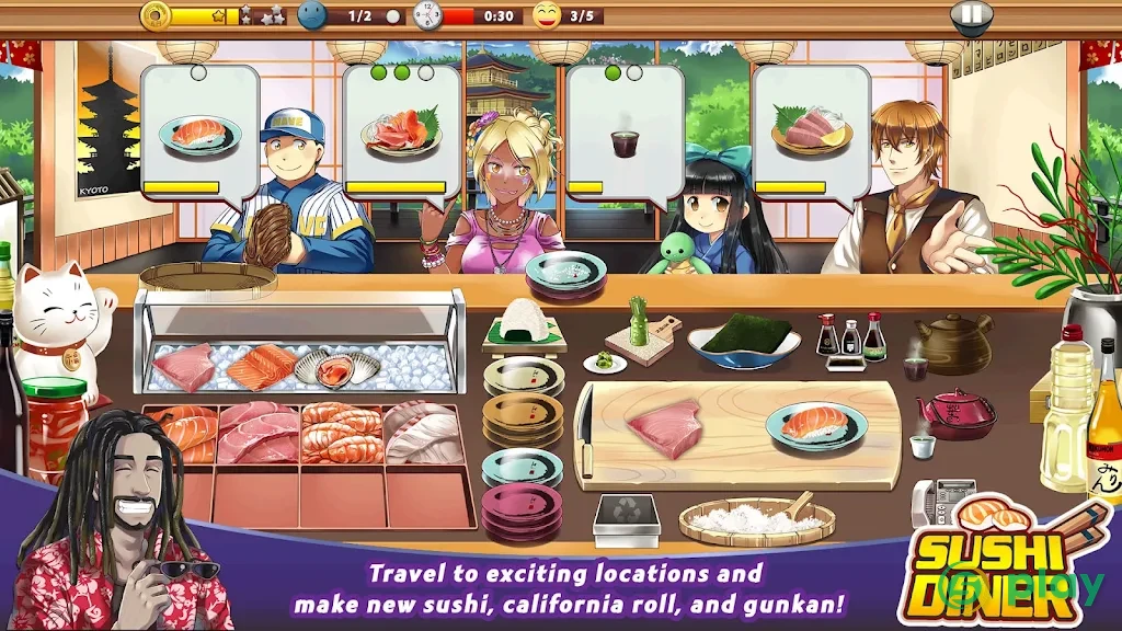 Sushi Diner - Fun Cooking Game — скриншот 1