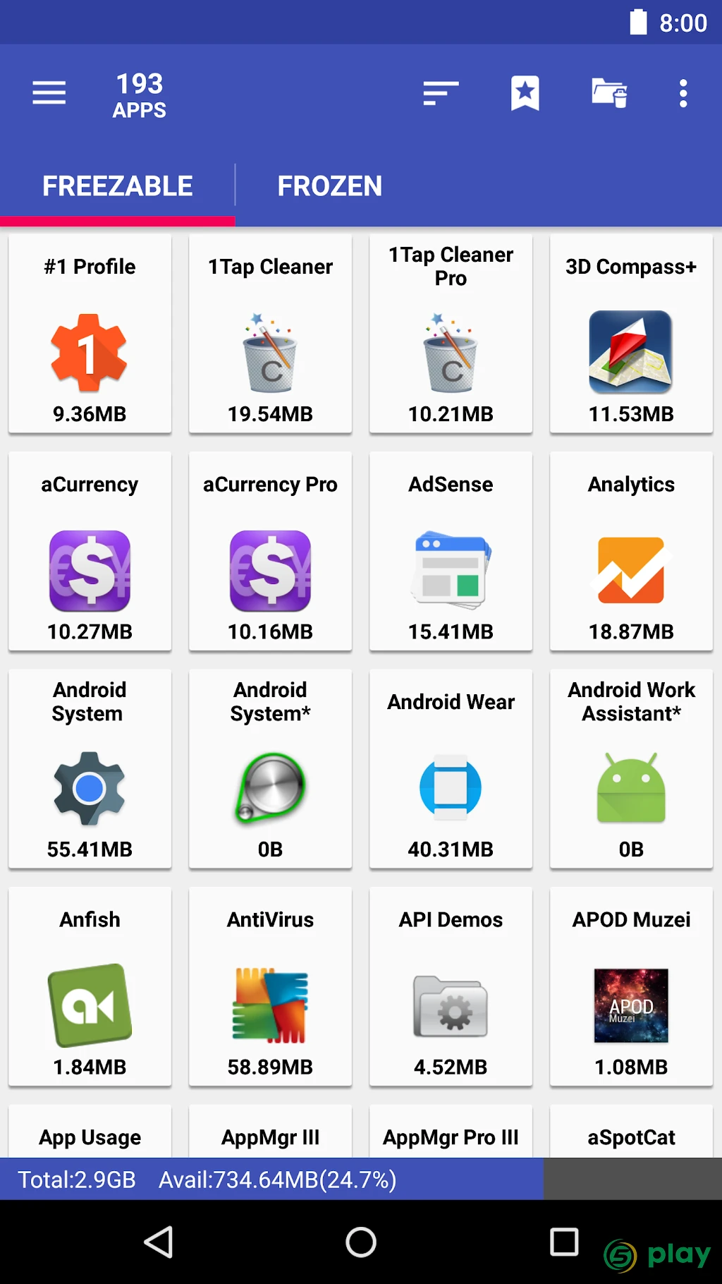 AppMgr Pro III (App 2 SD) — скриншот 3