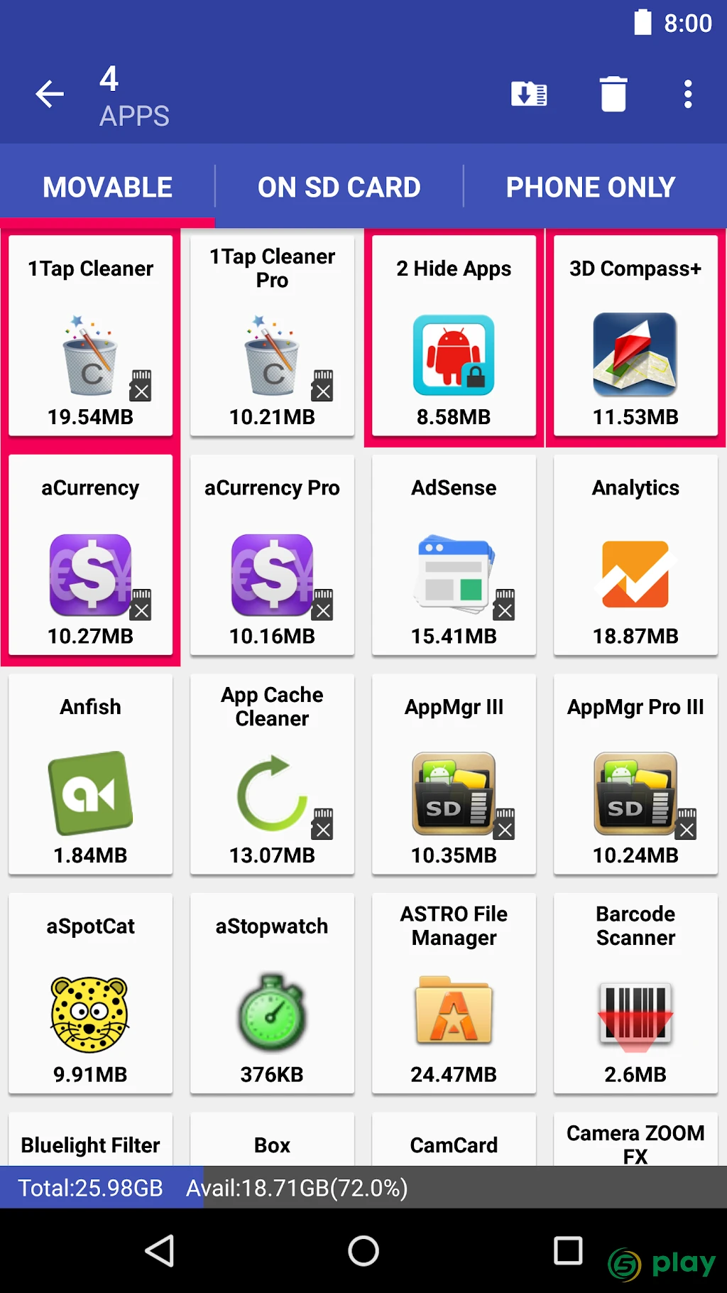 AppMgr Pro III (App 2 SD) — скриншот 7