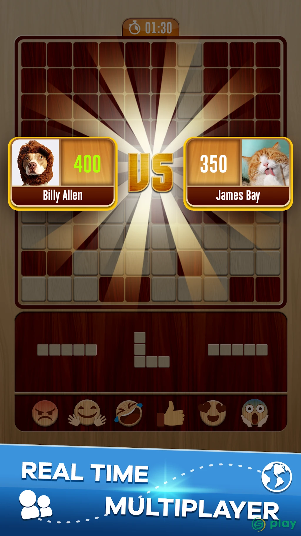 Woody Battle: Online Multiplayer Block Puzzle — скриншот 1