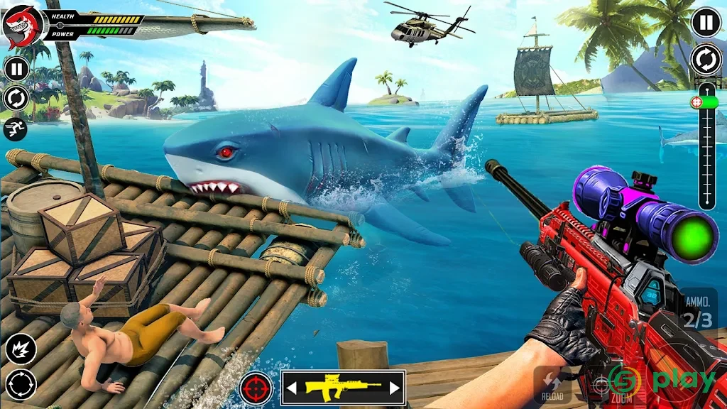 Whale Shark Attack FPS Sniper Shooter — скриншот 4