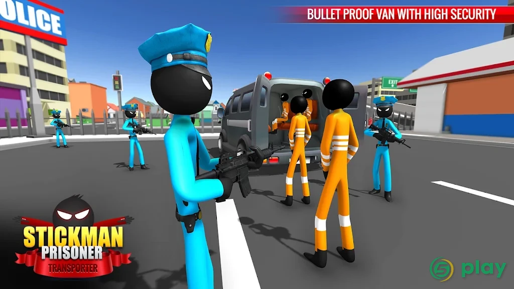 US Police Stickman Criminal Plane Transporter Game — скриншот 7