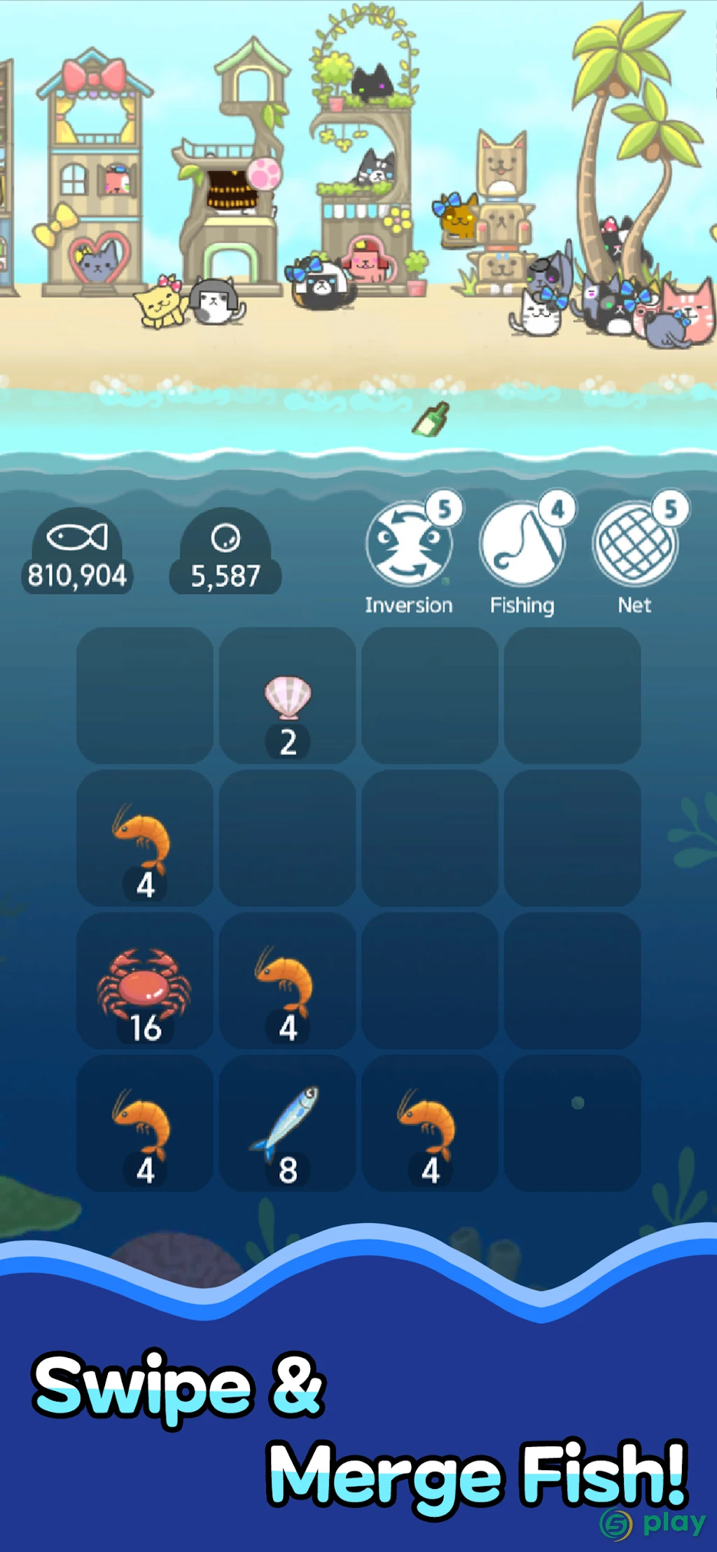 2048 Kitty Cat Island — скриншот 1