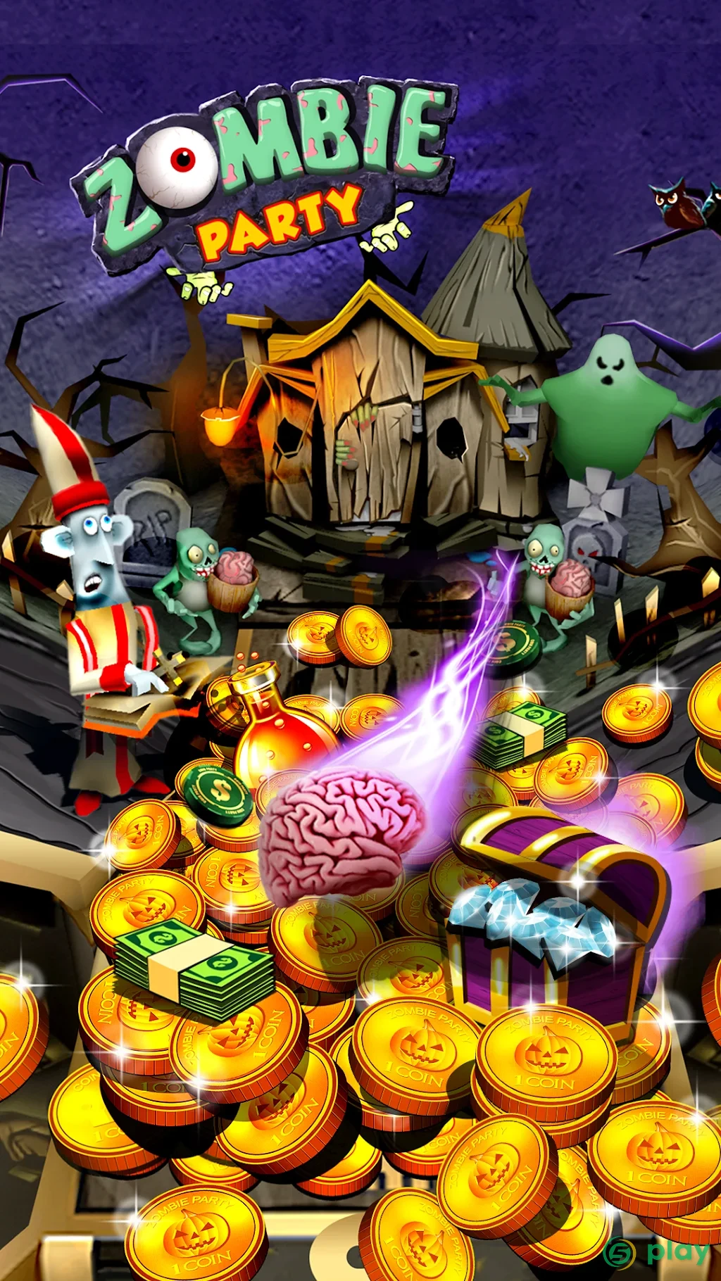 Zombie Ghosts Coin Party Dozer — скриншот 1