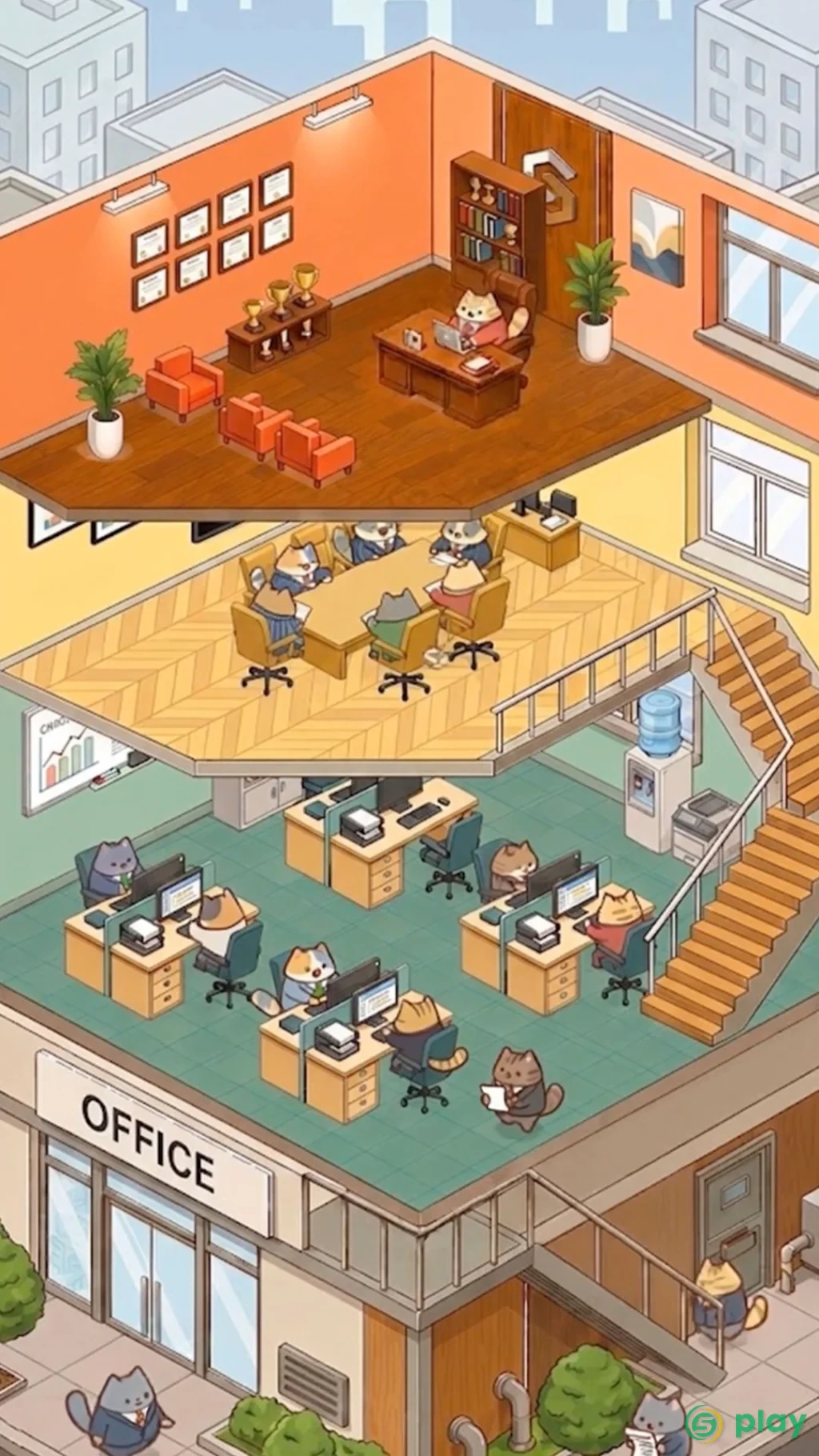 Office Cat: Idle Tycoon Game — скриншот 6
