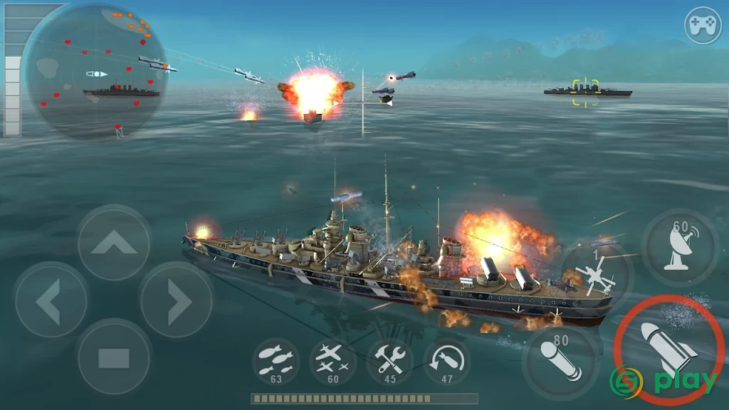 WARSHIP BATTLE: 3D Вторая мировая война — скриншот 1