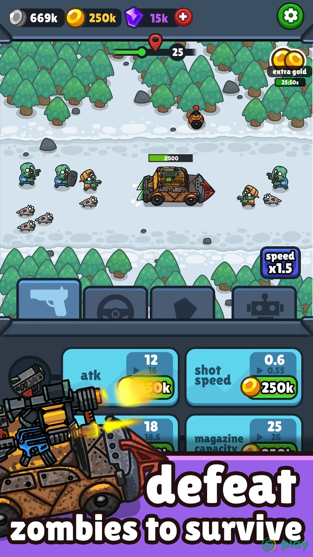 Undead Shooter: Idle Highway — скриншот 1