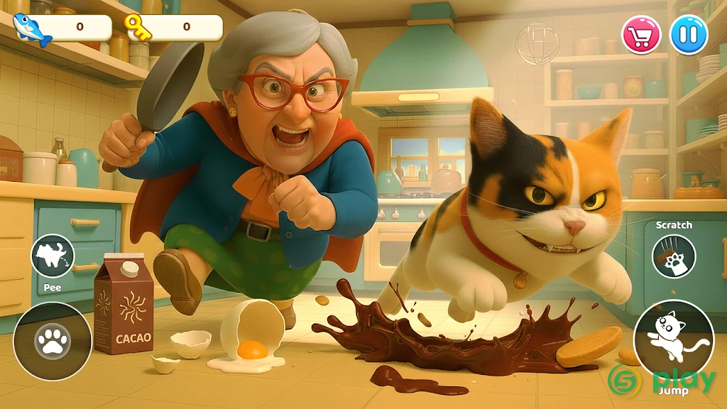 Cat Mayhem: Gran’s Angry — скриншот 1