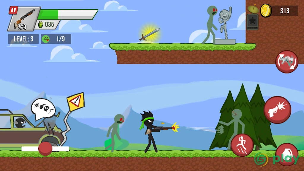 Stickman vs Zombies — скриншот 1