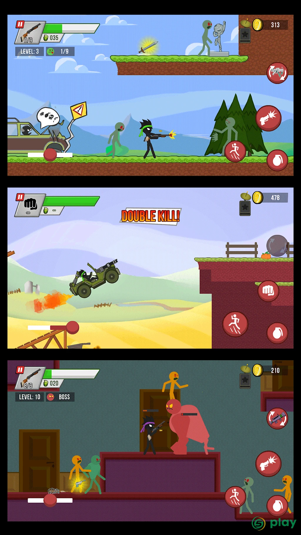 Stickman vs Zombies — скриншот 7