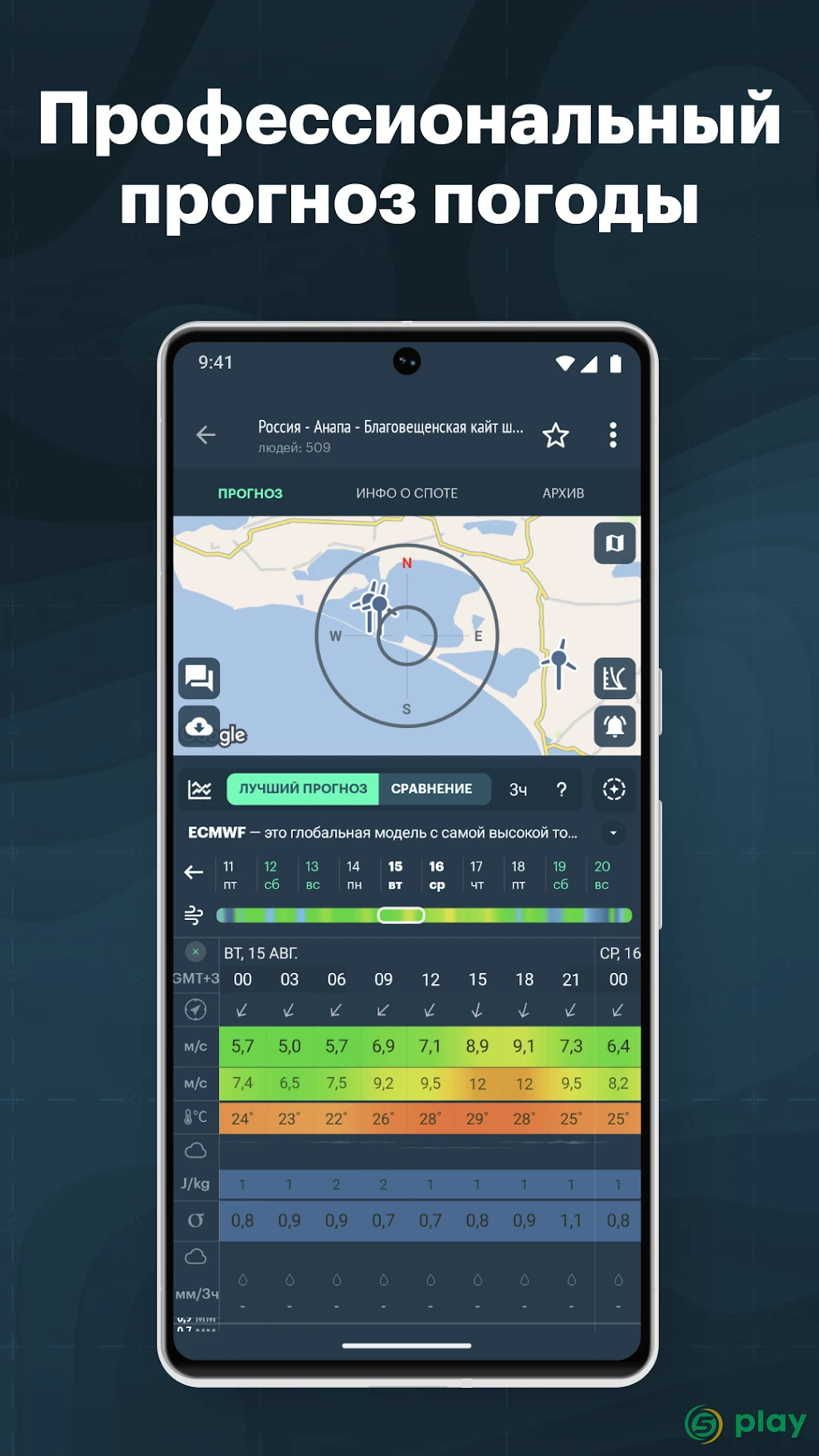 Windy.app - Wind Wellen Gezeiten — скриншот 2
