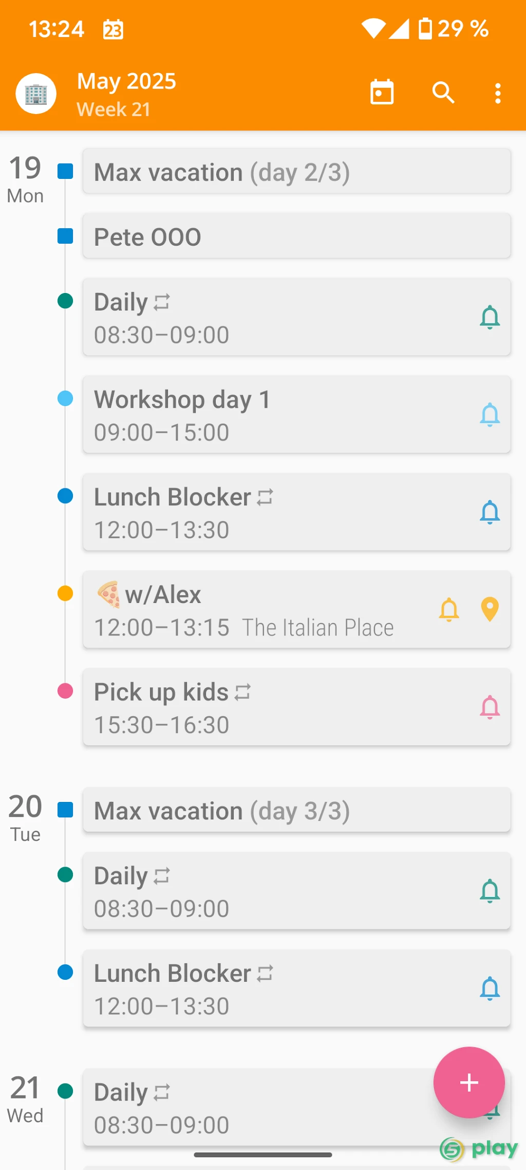 aCalendar + — скриншот 1