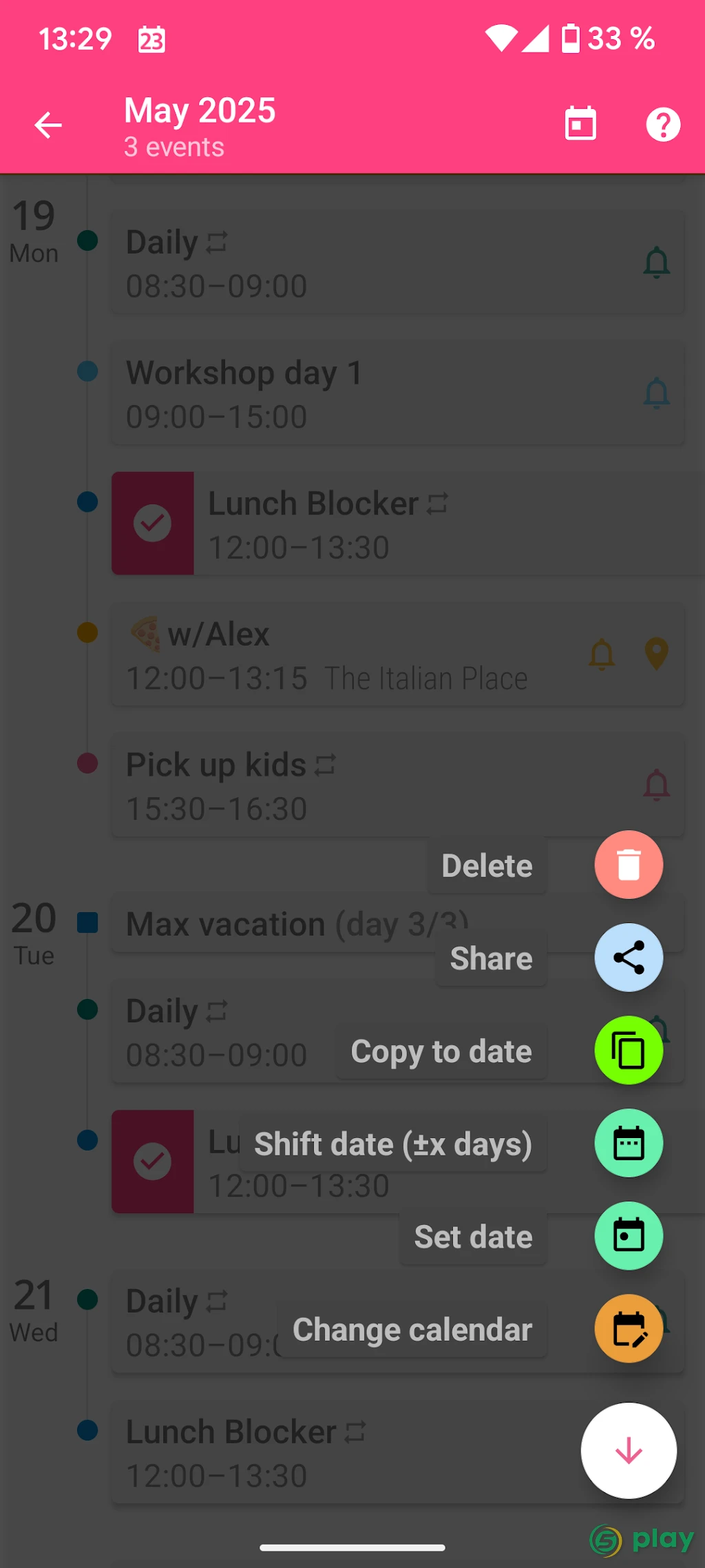 aCalendar + — скриншот 3