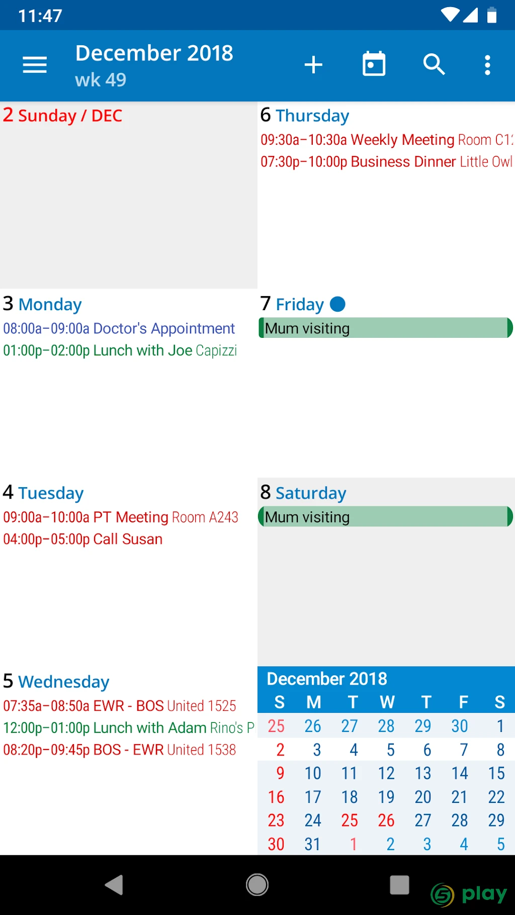 aCalendar + — скриншот 6