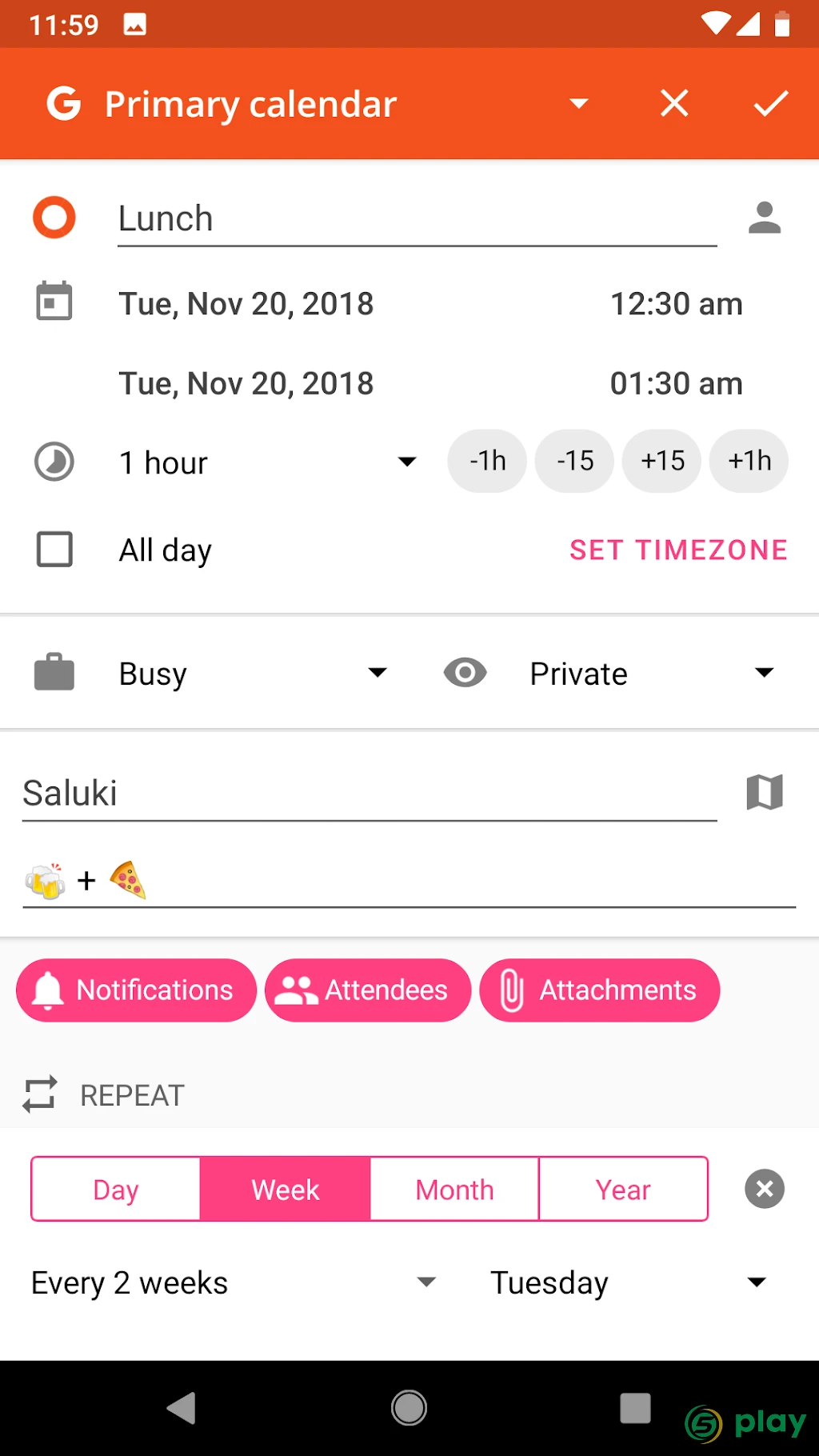 aCalendar + — скриншот 8