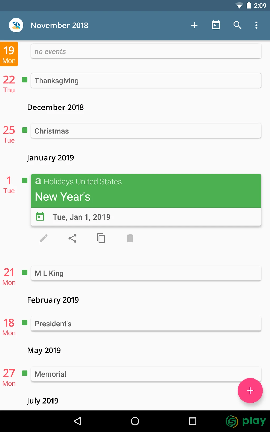 aCalendar + — скриншот 9