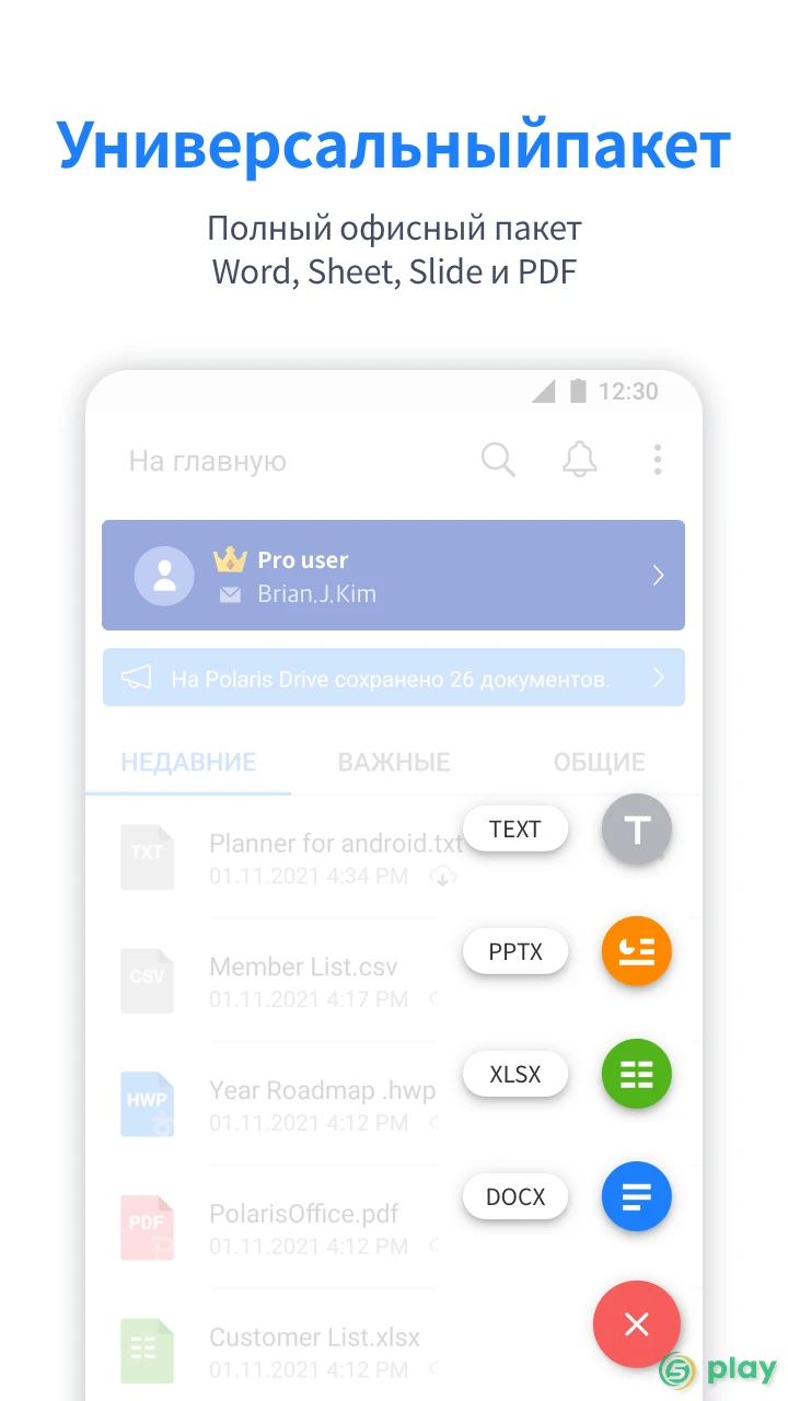 Polaris Office Pro — скриншот 1