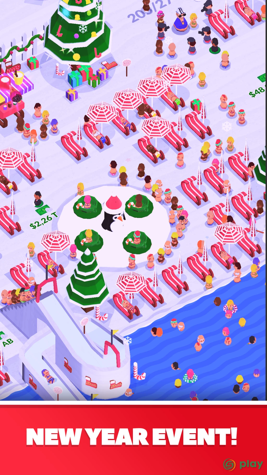 Idle Beach Tycoon : Cash Manager Simulator — скриншот 1