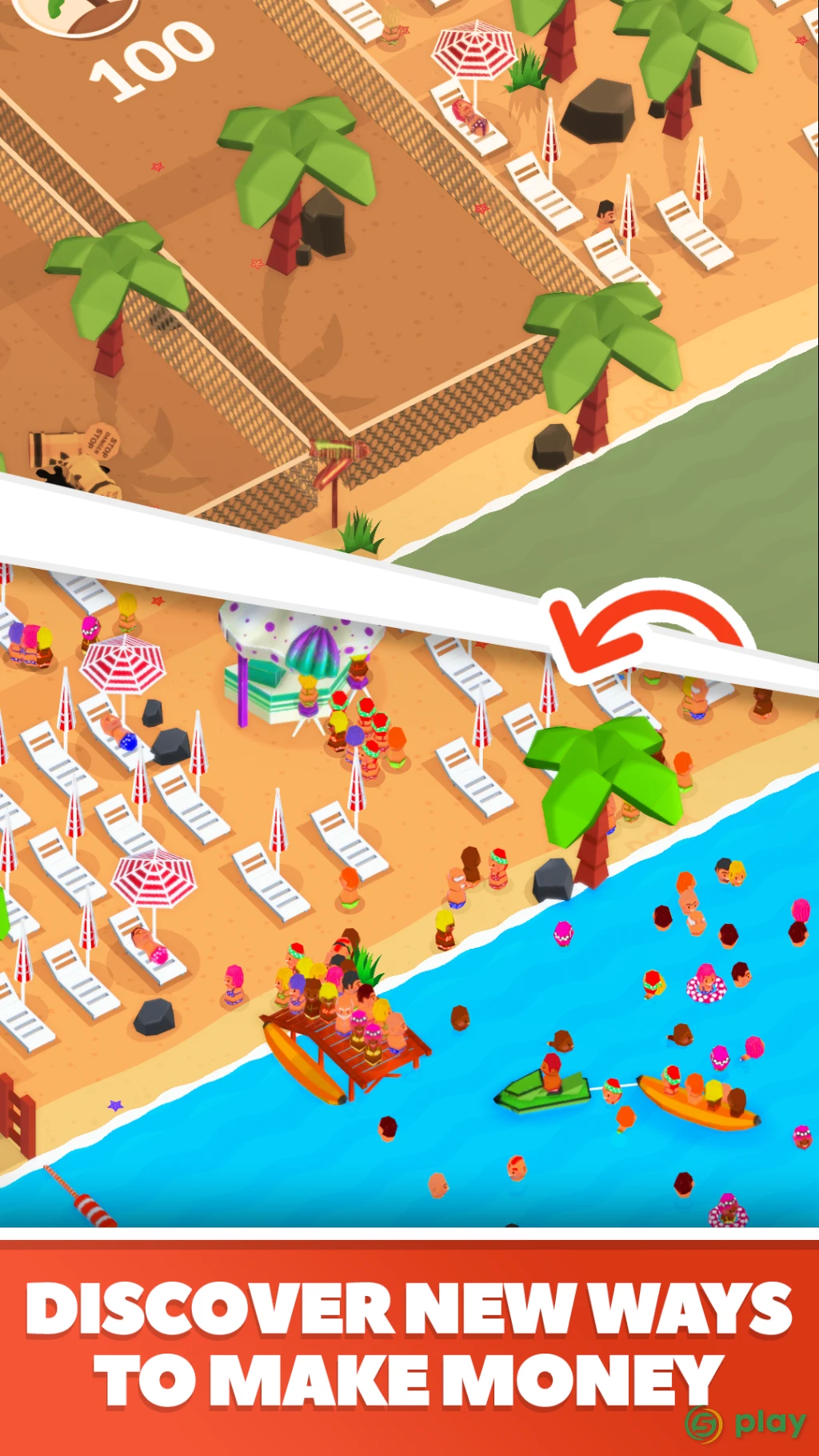 Idle Beach Tycoon : Cash Manager Simulator — скриншот 2