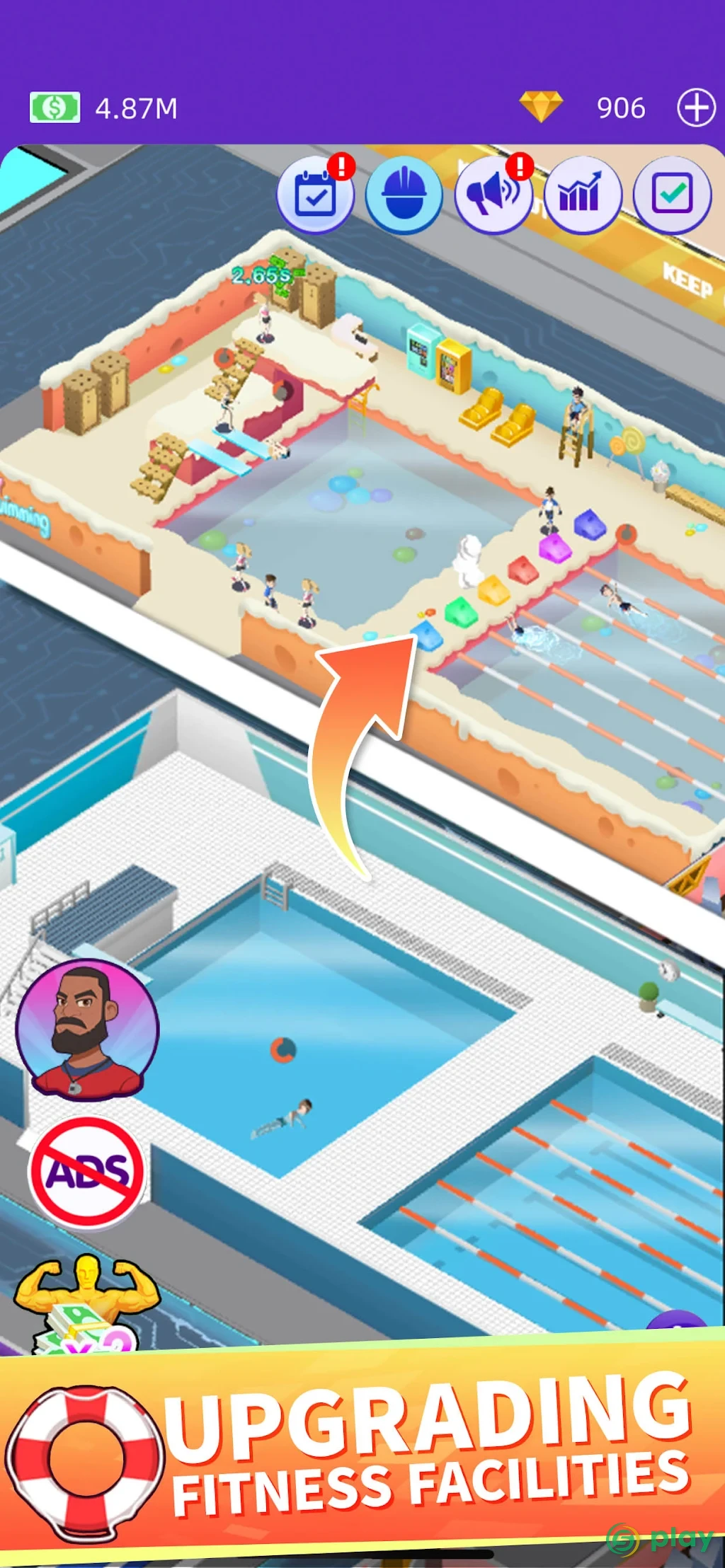 Idle GYM Sports - Fitness Workout Simulator Game — скриншот 2