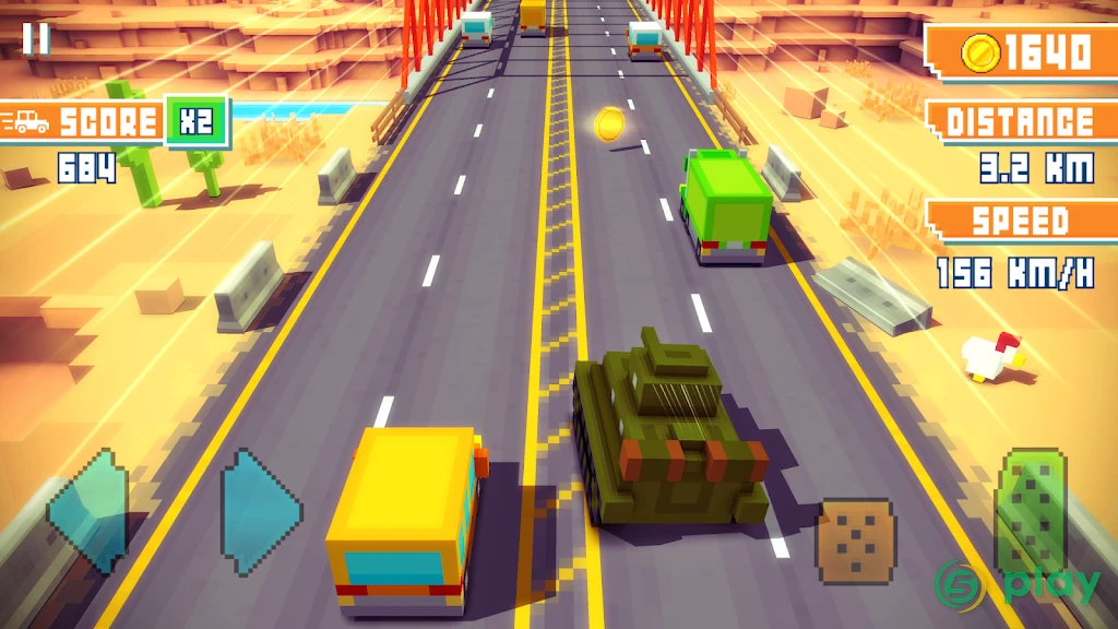 Blocky Highway: Traffic Racing — скриншот 1