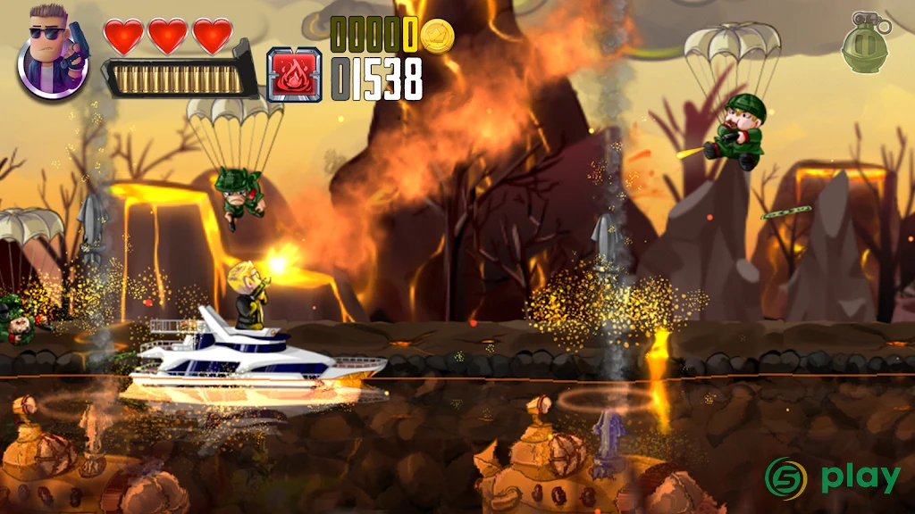 Ramboat - Jumping Shooter Game — скриншот 2