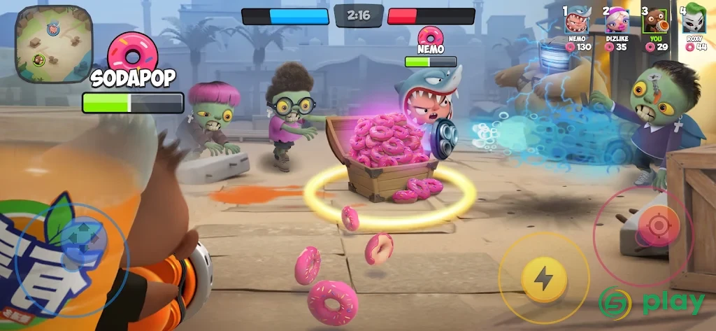 Kids VS Zombies: эпик PvP битвы за пончики — скриншот 7