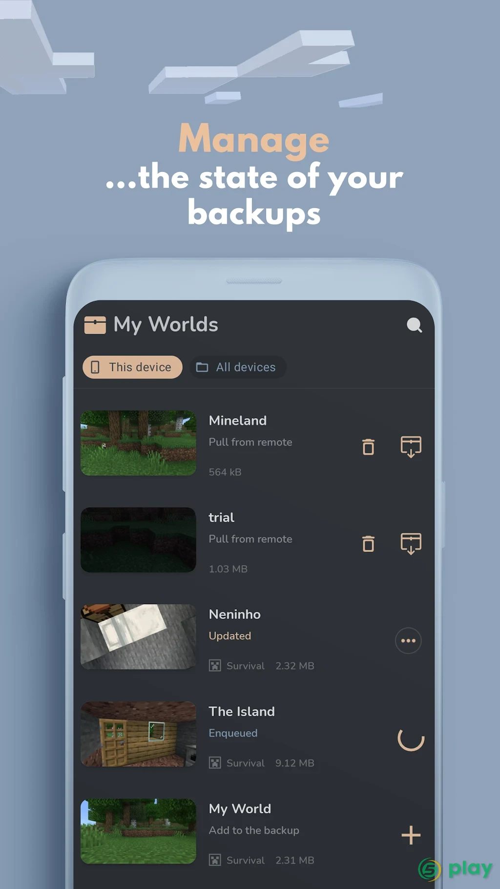 Backup Chest for Minecraft PE — скриншот 2