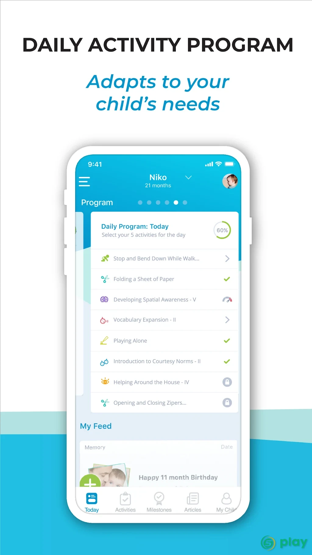 BabySparks - Development Activities and Milestones — скриншот 3