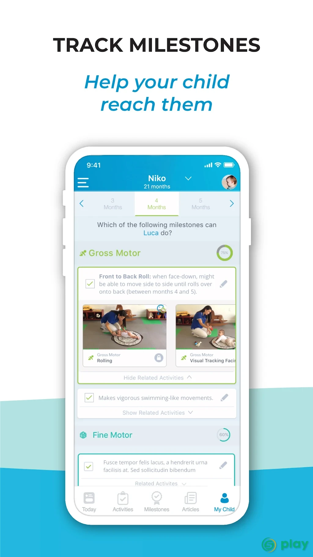 BabySparks - Development Activities and Milestones — скриншот 5