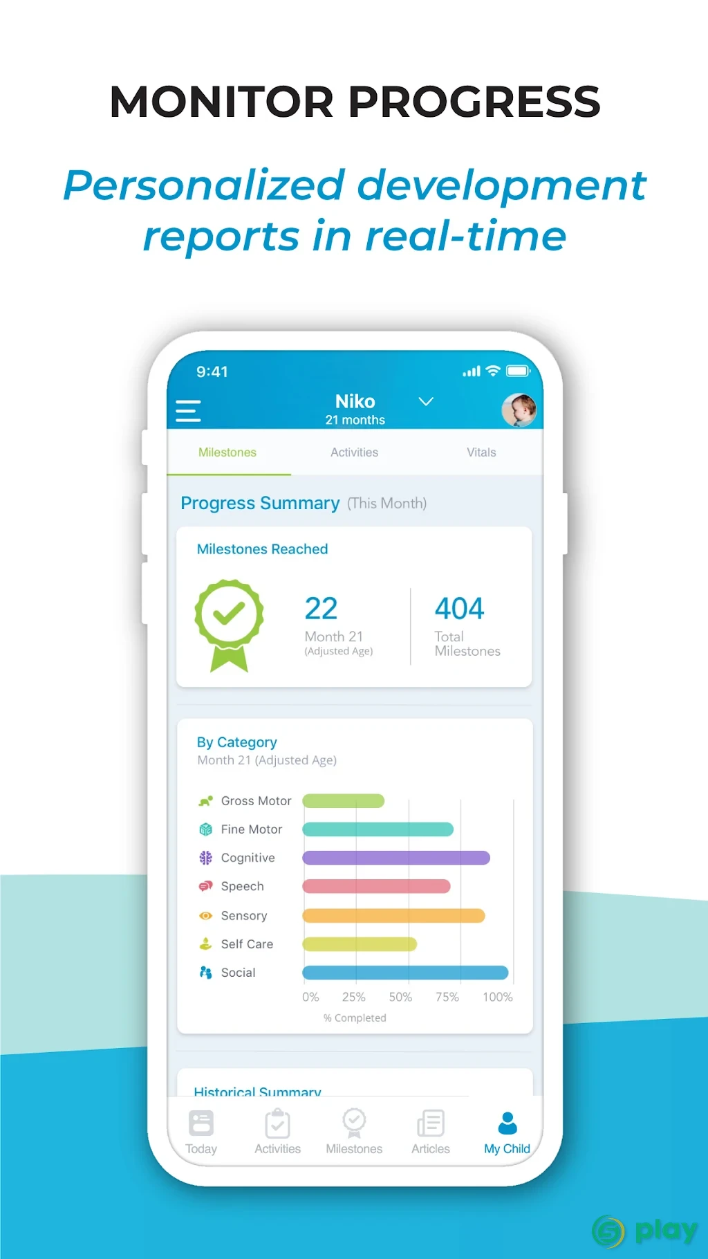 BabySparks - Development Activities and Milestones — скриншот 6