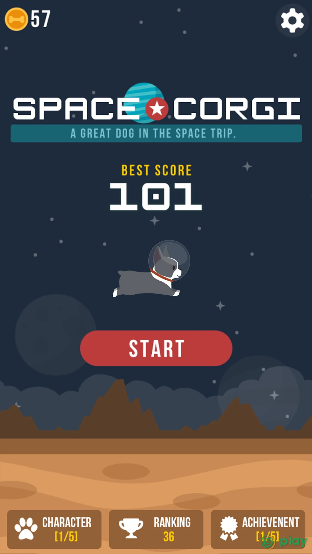 Space Corgi - Dog jumping space travel game — скриншот 1
