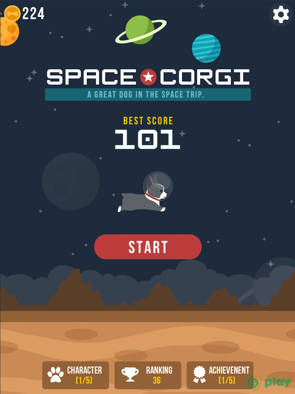Space Corgi - Dog jumping space travel game — скриншот 5