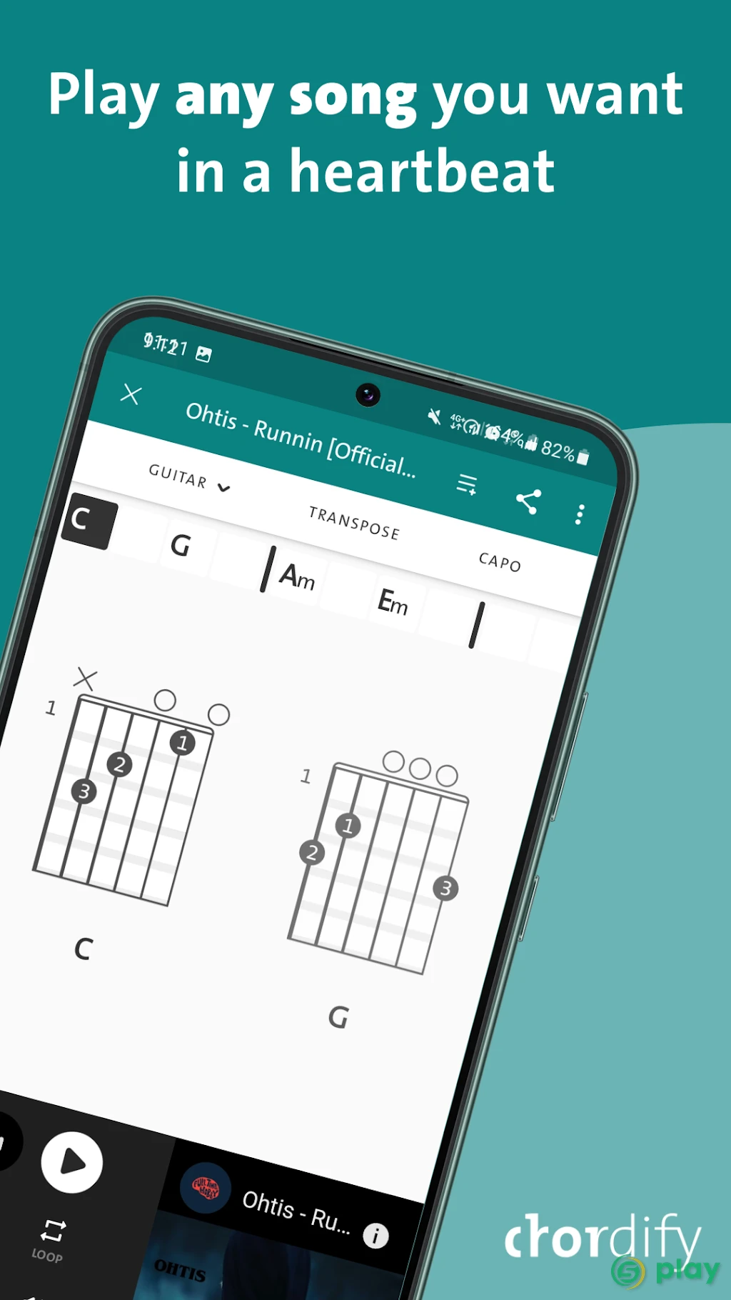 Chordify: Аккорды для Гитары, Укулеле и Фортепиано — скриншот 1