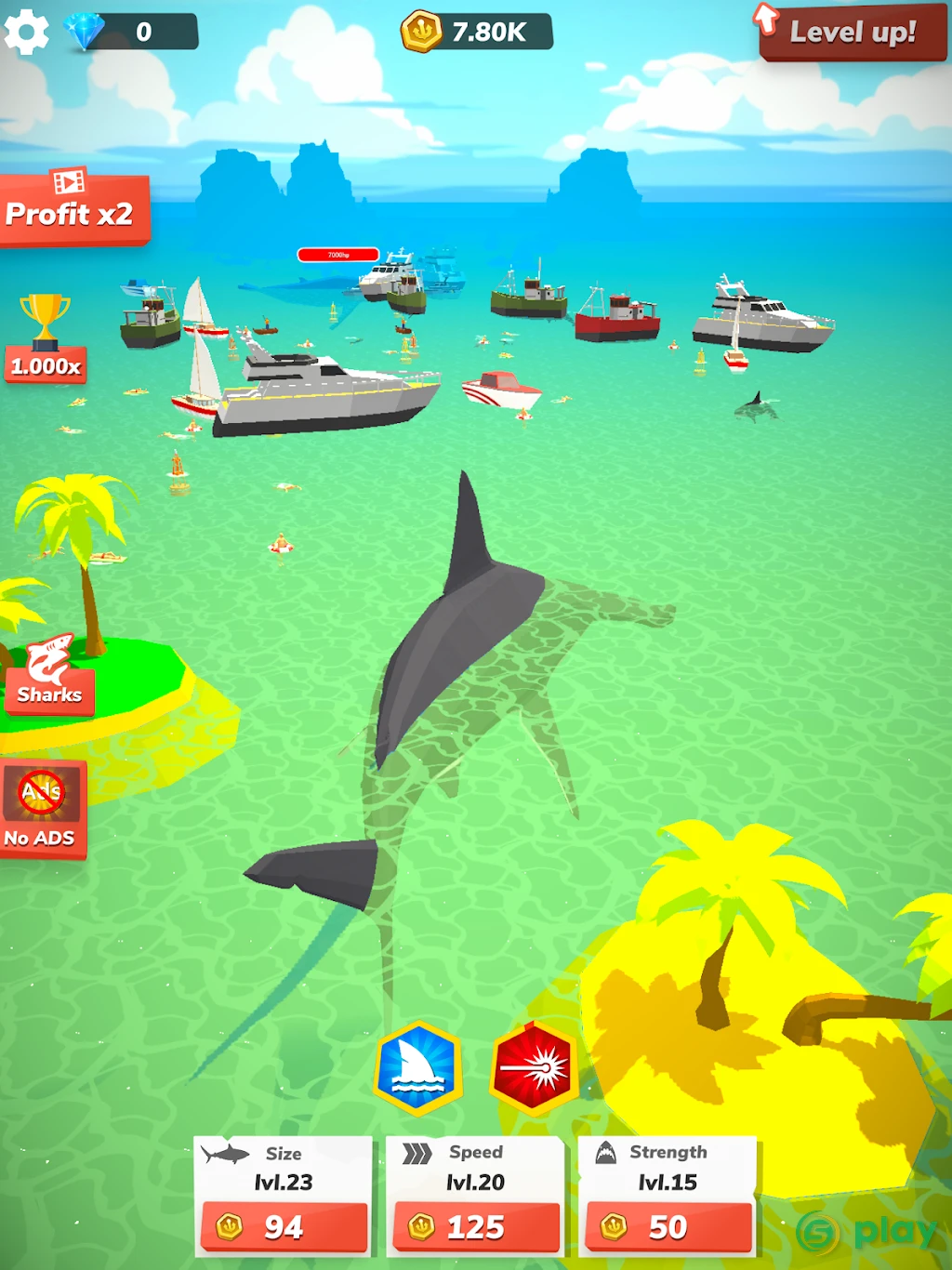 Idle Shark World: Hungry Monster Evolution Game — скриншот 10
