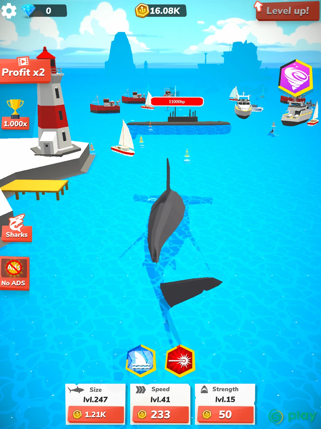 Idle Shark World: Hungry Monster Evolution Game — скриншот 11