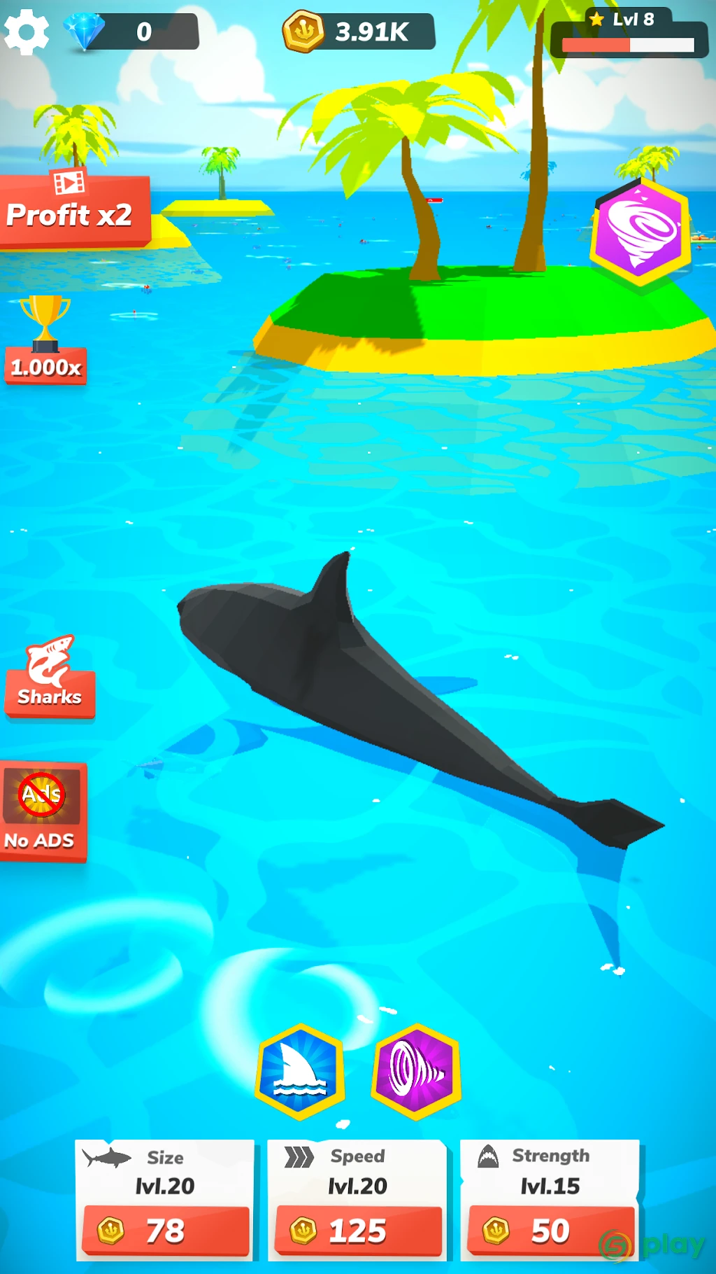 Idle Shark World: Hungry Monster Evolution Game — скриншот 1
