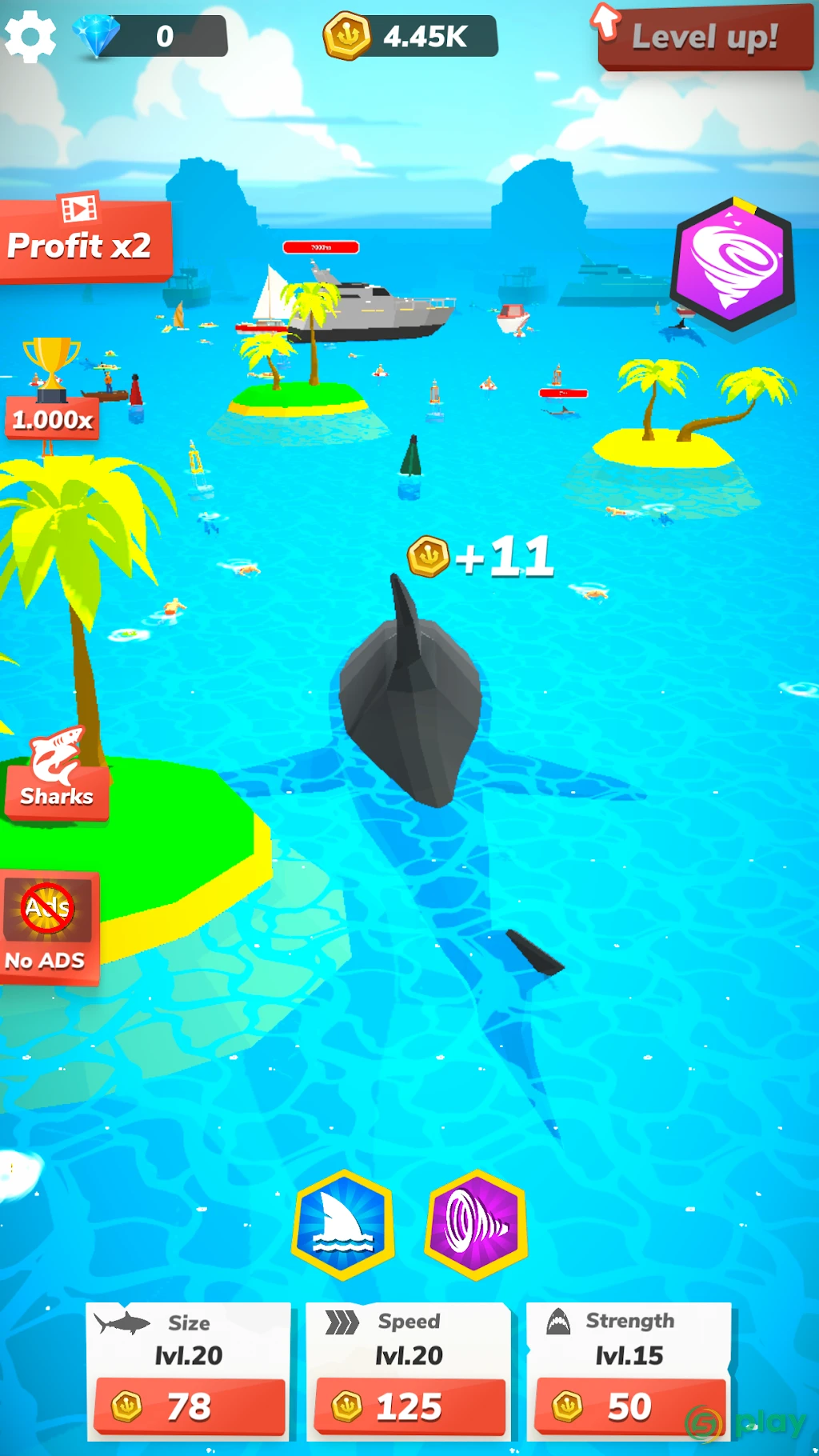 Idle Shark World: Hungry Monster Evolution Game — скриншот 2