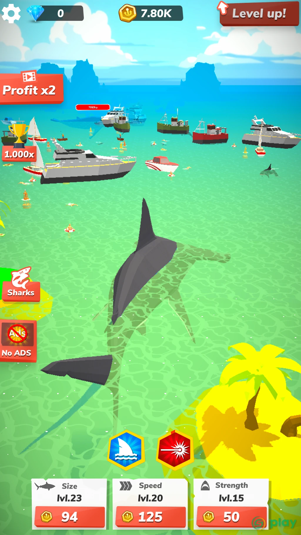 Idle Shark World: Hungry Monster Evolution Game — скриншот 3