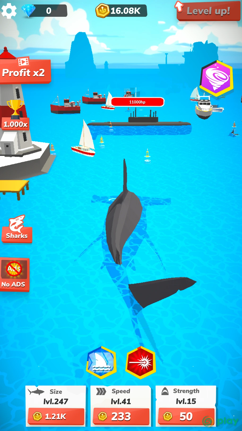 Idle Shark World: Hungry Monster Evolution Game — скриншот 4