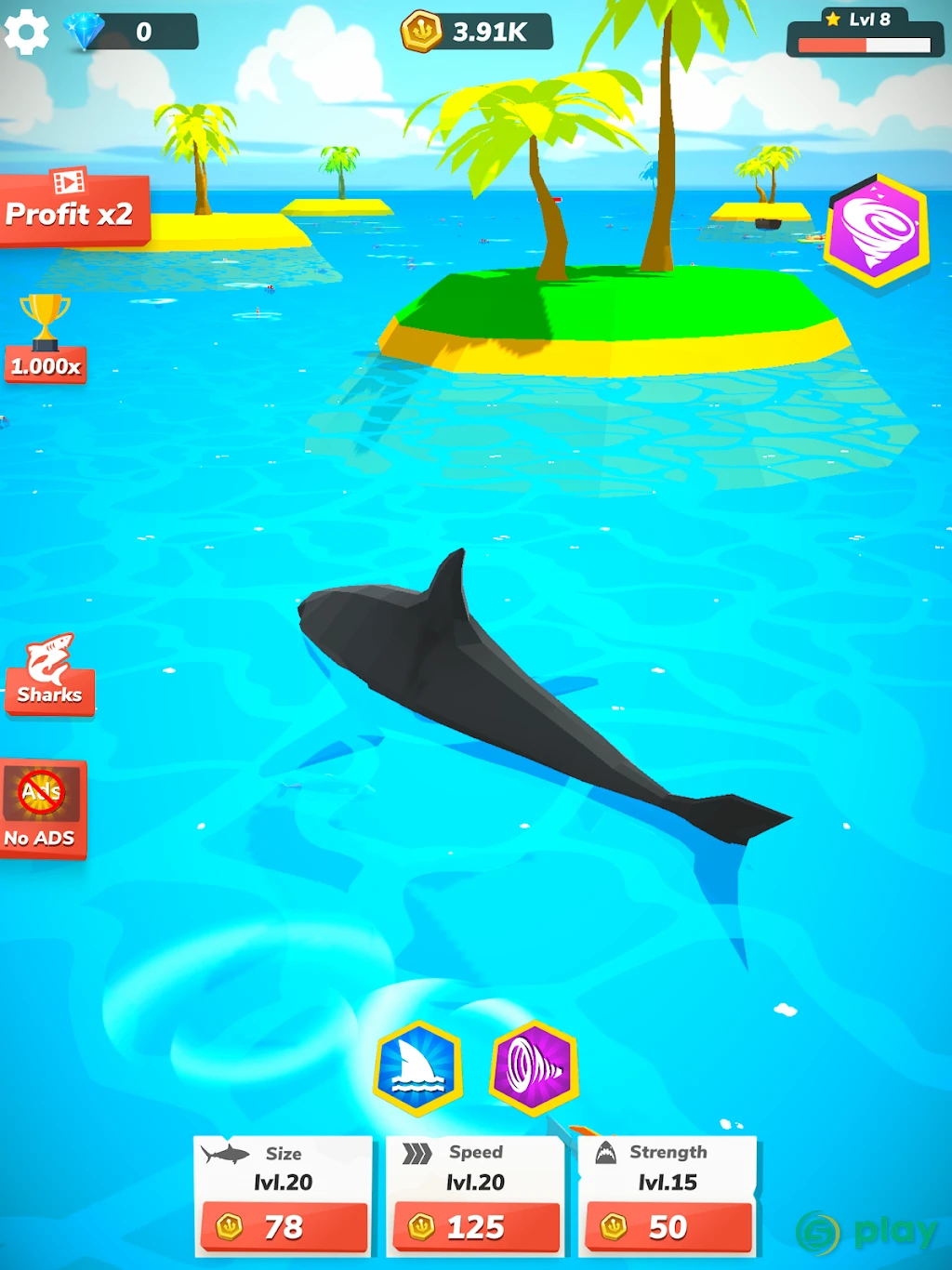 Idle Shark World: Hungry Monster Evolution Game — скриншот 8