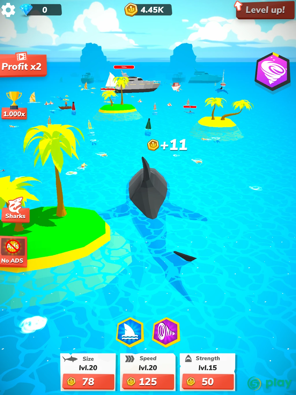 Idle Shark World: Hungry Monster Evolution Game — скриншот 9